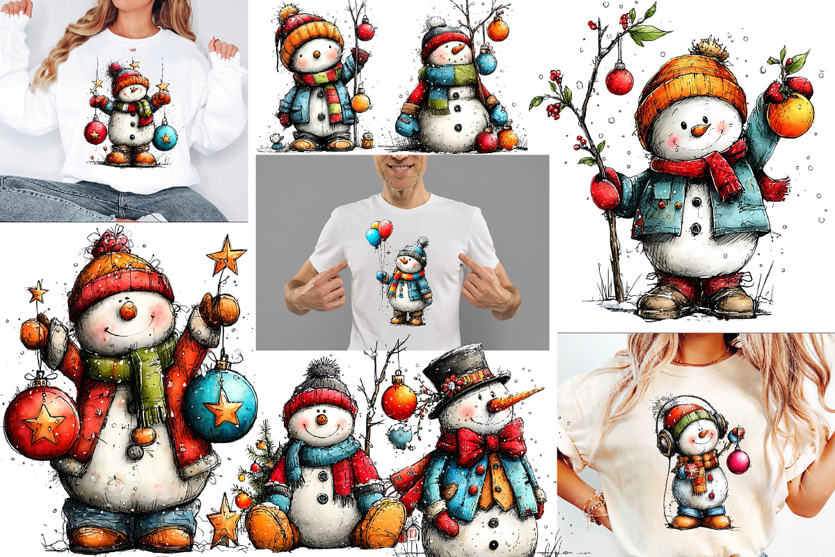 New year Snowman  clipart, an Illustration by Designworld (Photo 3 of 6)