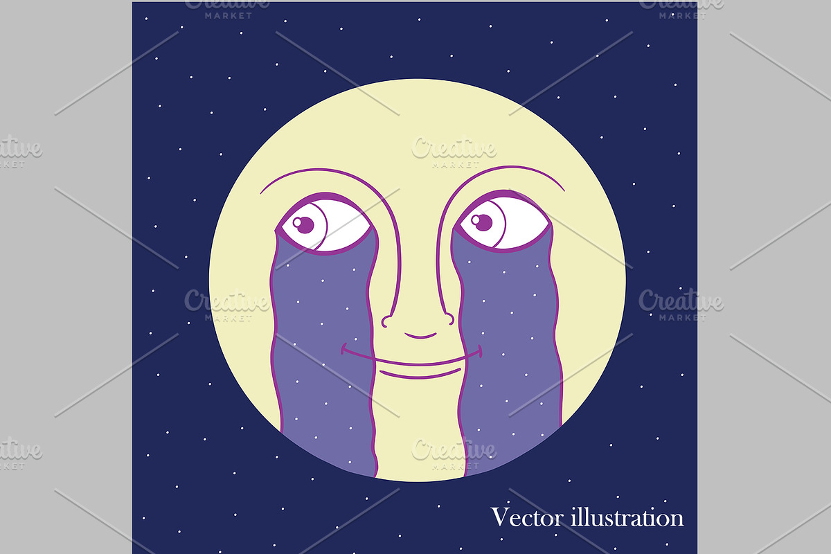 Cry Moon, a Decorative Illustration by Natalia Flurno (Photo 7 of 7)