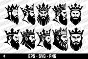 Bearded king wearing a royal crown, a Person Illustration by Vectorhight (Thumbnail 1 of 5)