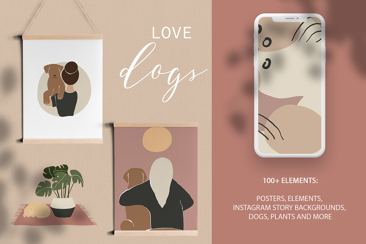 Love dogs. Abstract collection, a Decorative Illustration by Spark Studio Brushes (Photo 1 of 11)