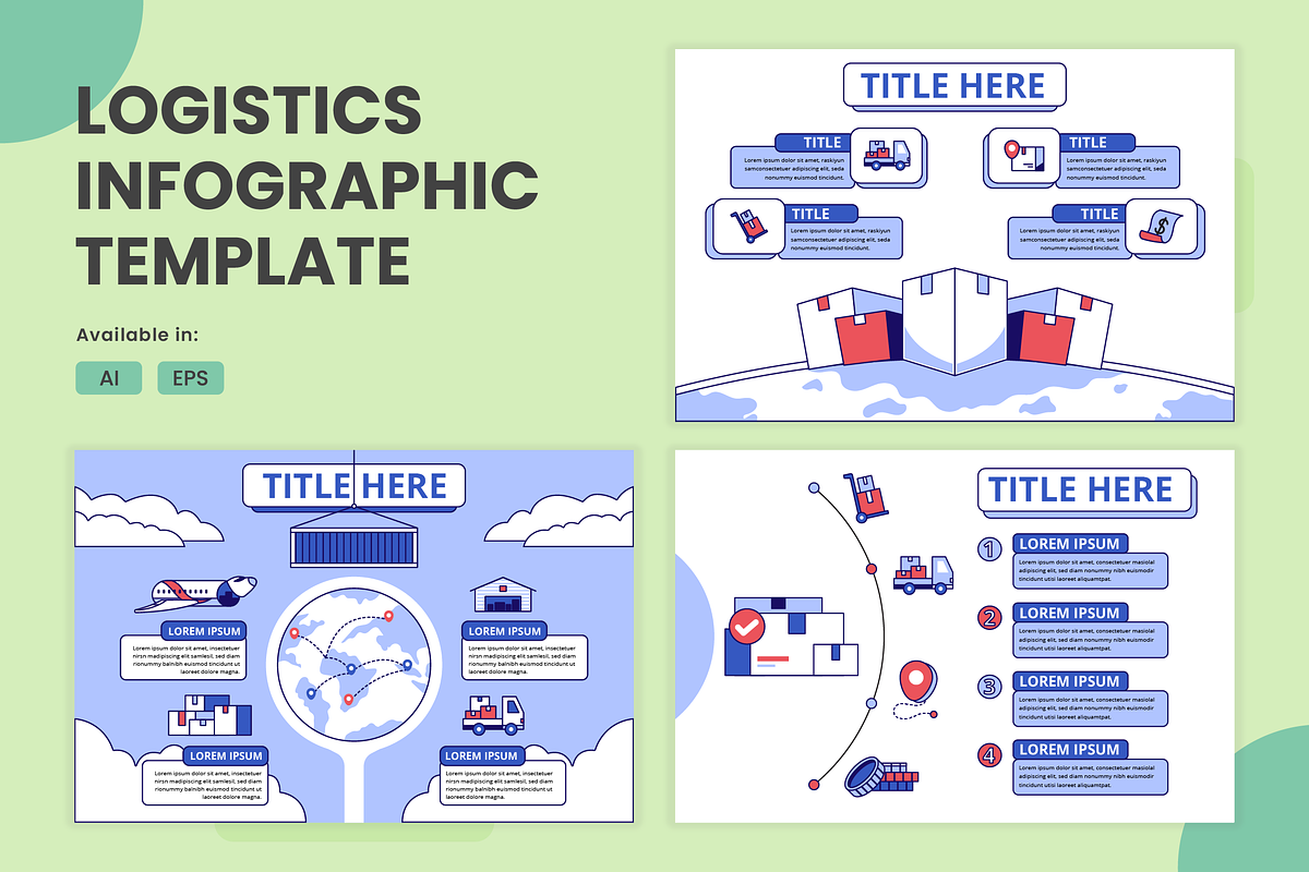 Logistics Infographic Template, a Templates & Theme by Bartama Graphic