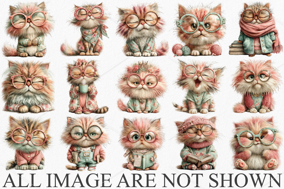 Quirky Cat Mom Retro Glasses Clipart, a Seasonal Illustration by Canvas Craft (Photo 3 of 7)