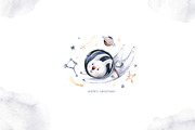 Watercolor space explorers. Kids set, an Animal Illustration by Peace ART (Thumbnail 19 of 19)
