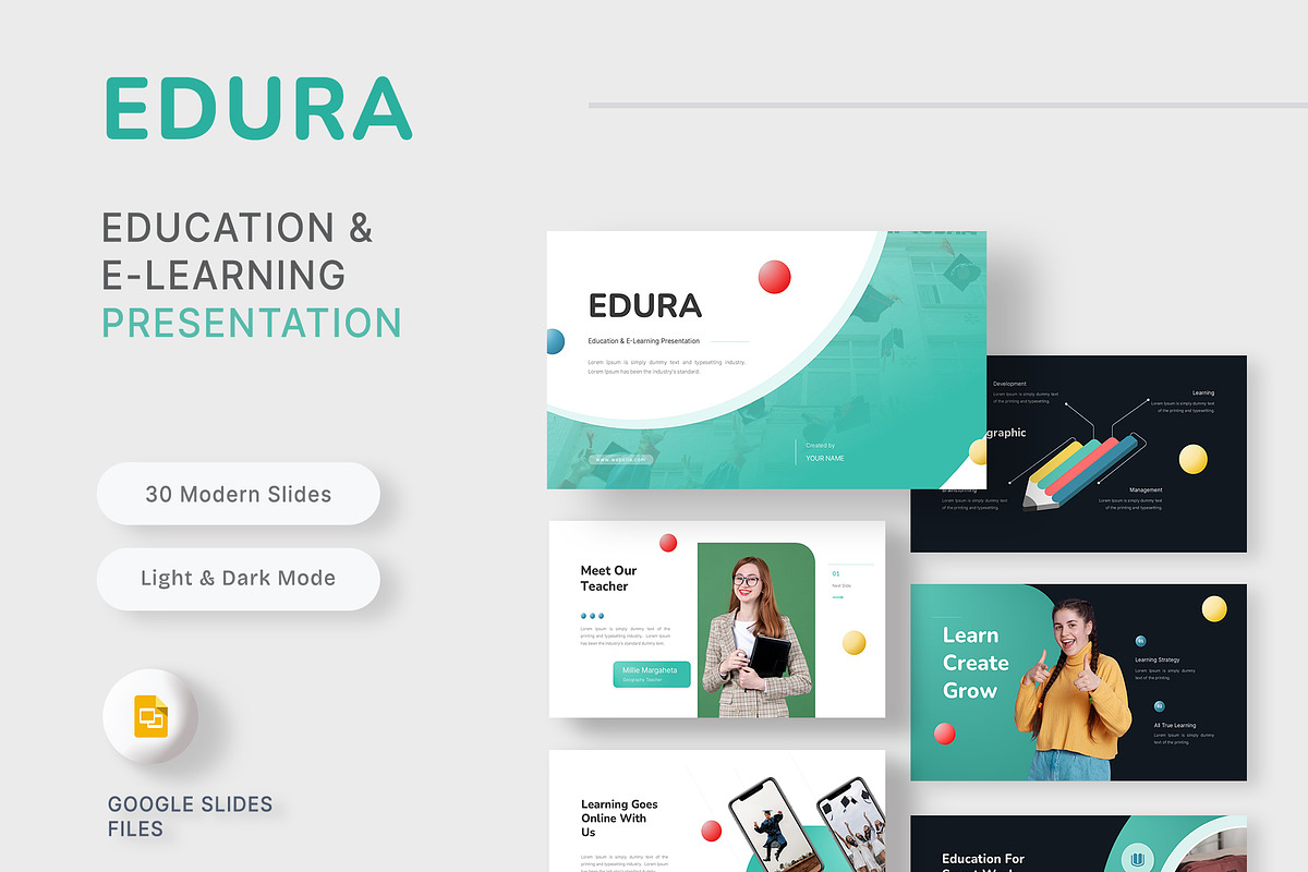 Education Google Slides Template, a Presentation Template by New Coral Design (Photo 1 of 6)