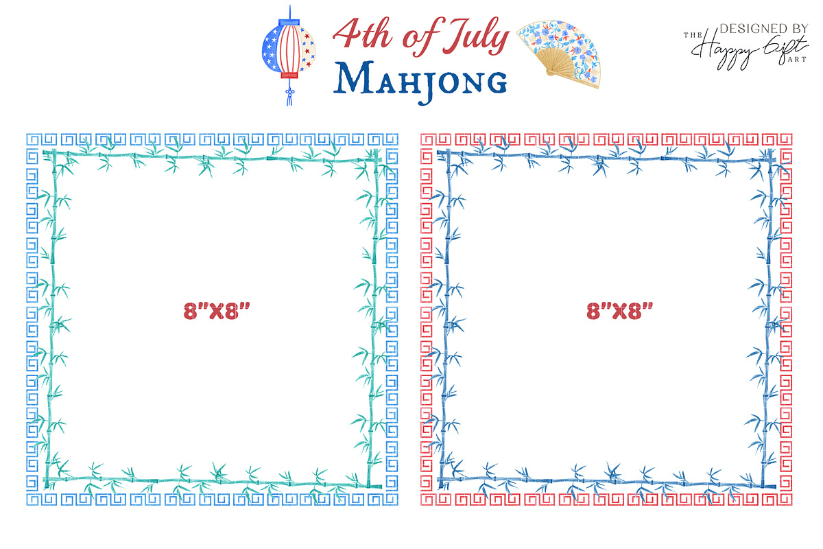 4th of July Mahjong cocktails, a Decorative Illustration by TheHappyGiftArt (Photo 9 of 10)