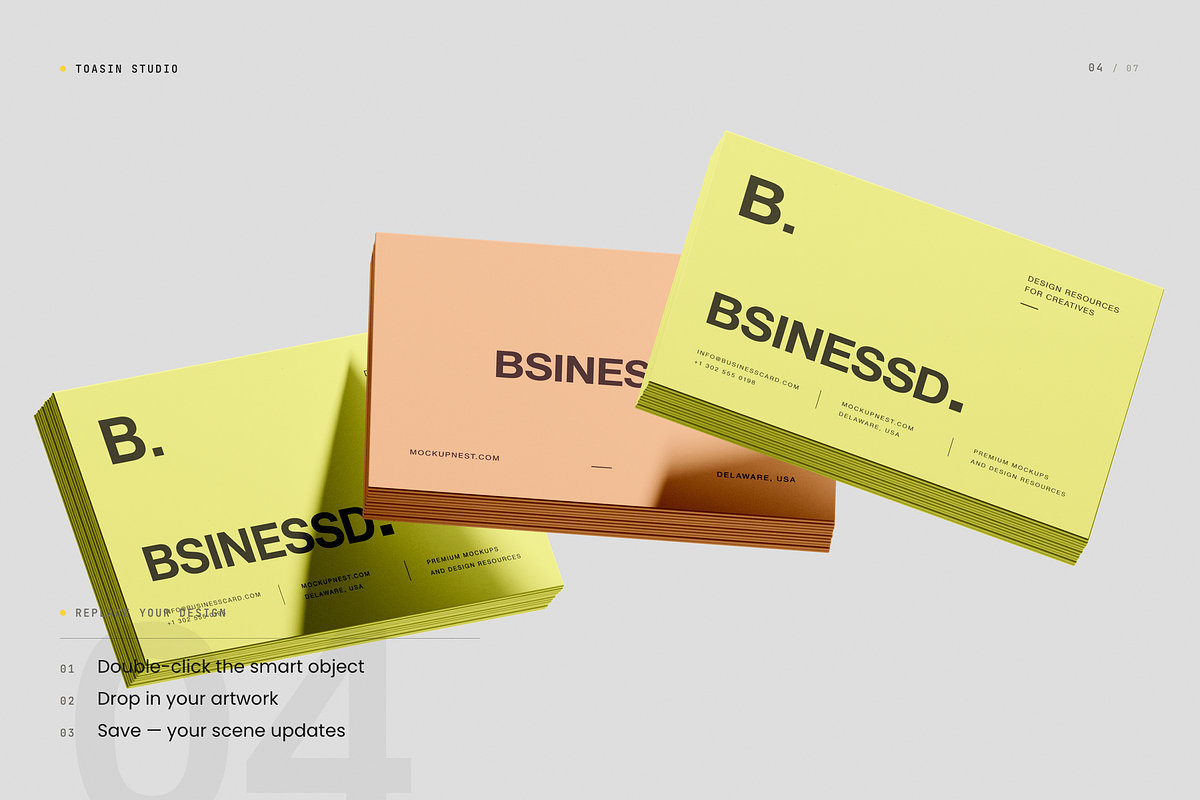 85x55 Business Card Mockup, an Advertising Mockup by Toasin Studio (Photo 4 of 7)
