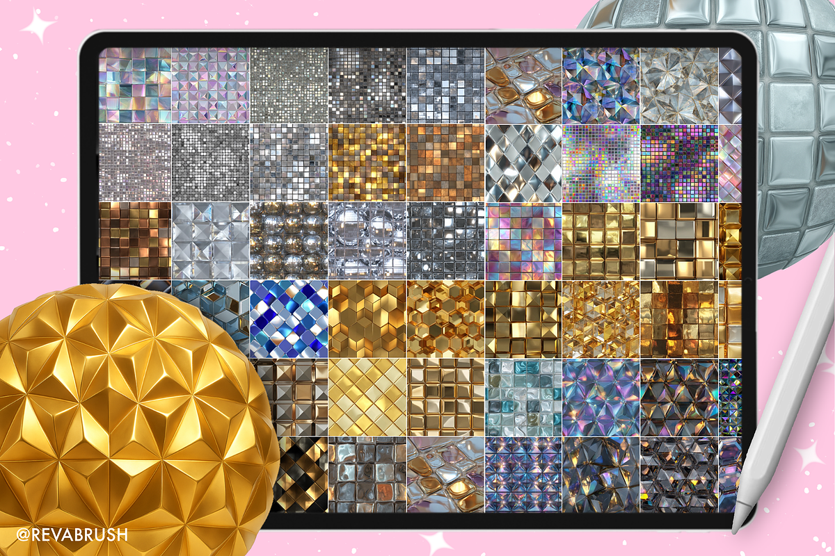 Procreate Disco texture brushes, a Brush Add-On by Revabrush (Photo 2 of 7)
