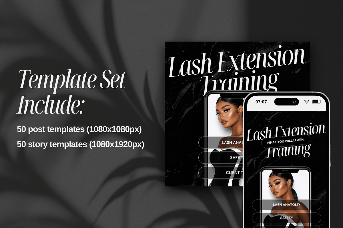 Lash Tech Trainer Canva Templates, a Social Media Template by Xenié Creative (Photo 9 of 10)