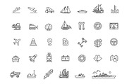 Transport Outline icons, a Transportation Illustration by Tettygreen (Thumbnail 3 of 4)