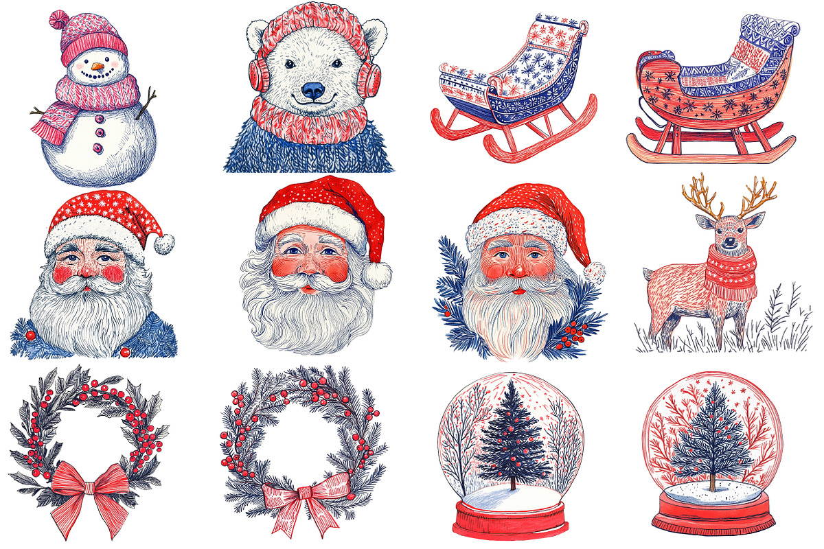 Handdrawn Christmas Clipart, an Illustration by Designworld (Photo 3 of 5)