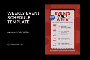 Weekly Event Schedule Template, a Stationery Template by Gumico Studio.