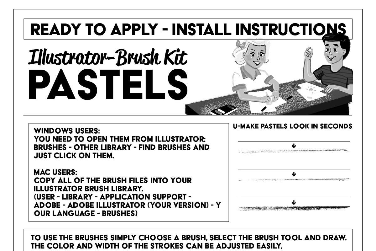 Pastels Illustrator Brush-Kit, a Brush Add-On by Leonard Posavec (Photo 4 of 6)