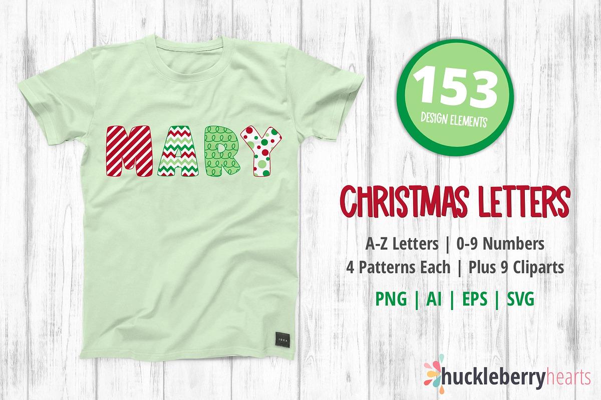 Christmas Letters SVG and Clipart, an Illustration by Huckleberry Hearts (Photo 3 of 3)
