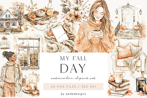 My Fall Day, a Seasonal Illustration by PeDe Designs