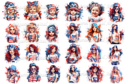 Watercolor 4th of July Clipart, an Object Graphic by Negarin Digital Art (Thumbnail 3 of 11)