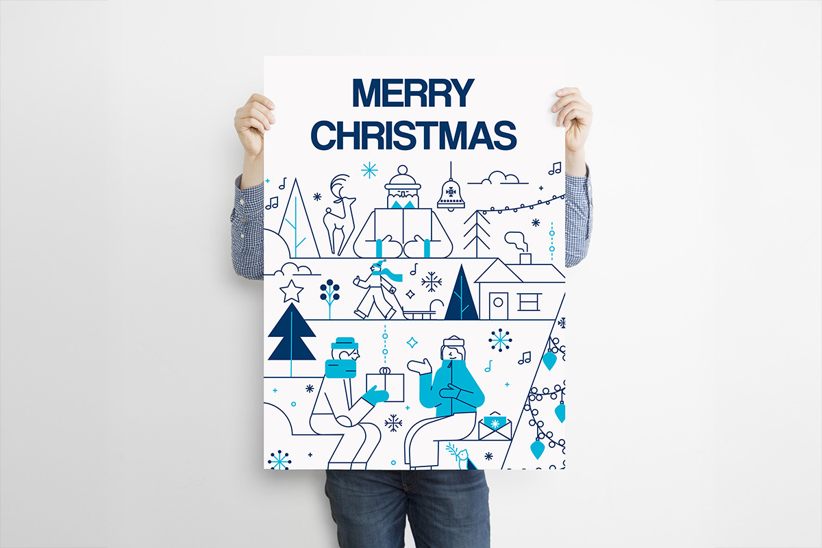 Flat Line Christmas Illustration Set, a Seasonal Illustration by Creative Graphics (Photo 10 of 12)
