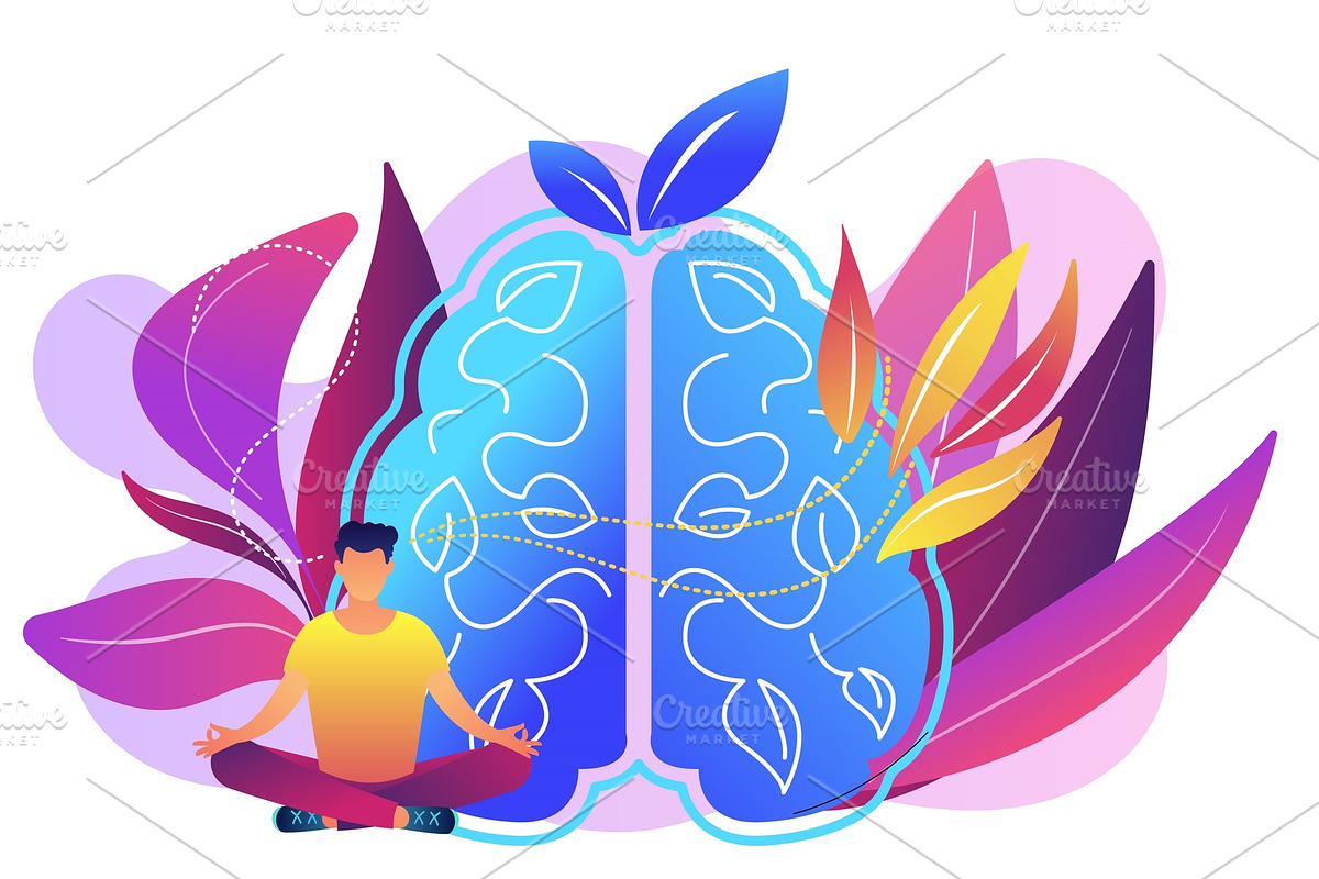 Mindfulness concept vector, a Healthcare Illustration by Visual Generation