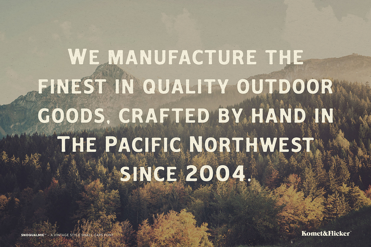 Snoqualmie - A Vintage Style Font, a Serif Font by Komet & Flicker (Photo 13 of 15)