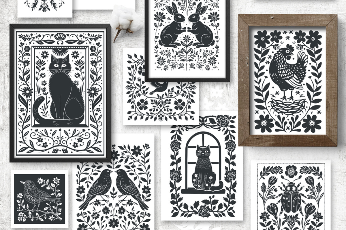 4 in 1 Linocut Vector Bundle, an Object Graphic by DariSmartArt (Photo 3 of 17)