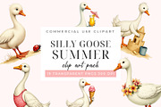Silly Goose Summer Clipart PNG, an Object Graphic by Printable Pretty Studio (Thumbnail 2 of 5)