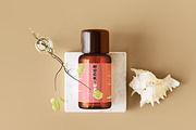 Amber Glass Cosmetic Bottle Mockups, a Cups & Container Mockup by pmvch (Thumbnail 9 of 26)