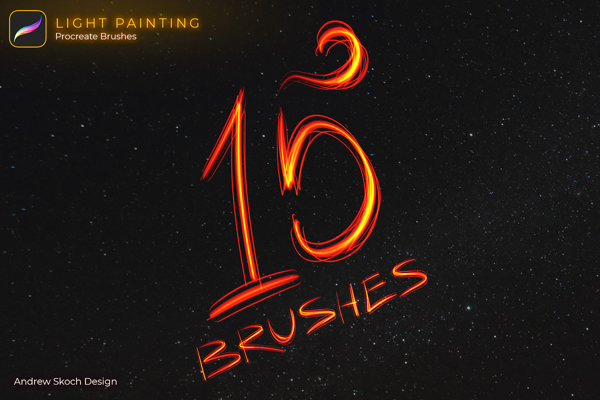 Light Painting Procreate Brushes, a Brush Add-On by Andrew Skoch Design (Photo 8 of 8)