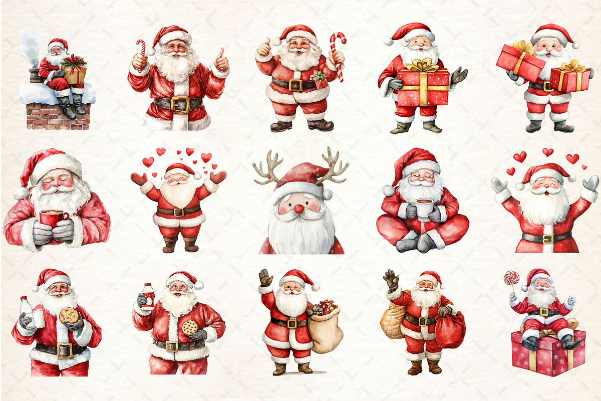 Christmas Santa Claus Clipart, an Illustration by Rose Art (Photo 2 of 7)