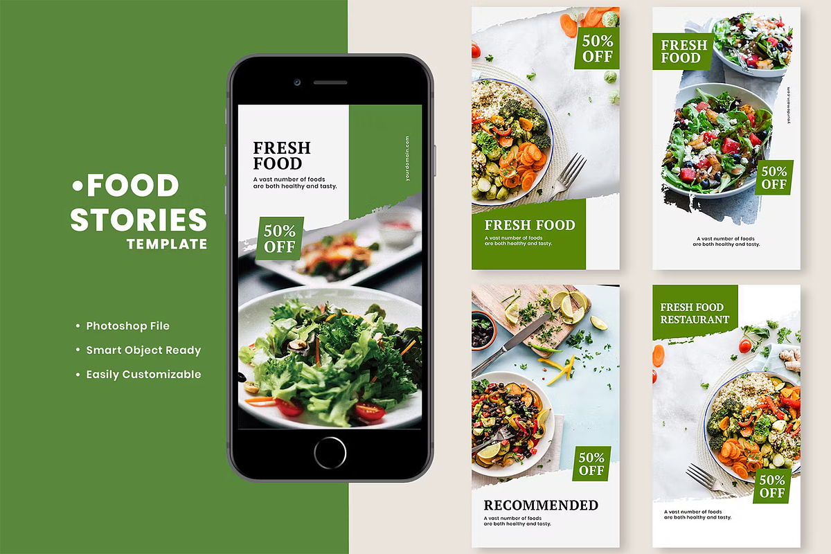 Fresh Food Instagram Storie Template, a Social Media Template by Xtrahive (Photo 1 of 2)