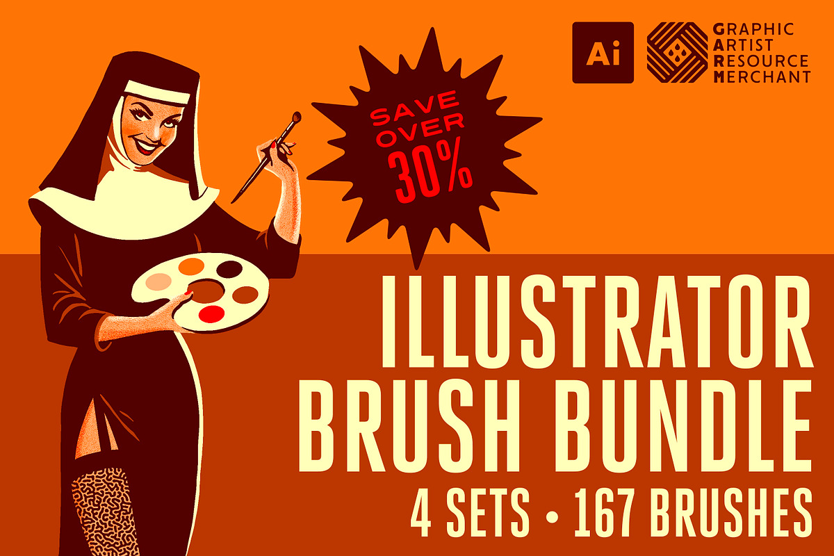 G.A.R.M. Illustrator Brush Bundle, a Brush Add-On by G.A.R.M. Company (Photo 1 of 15)