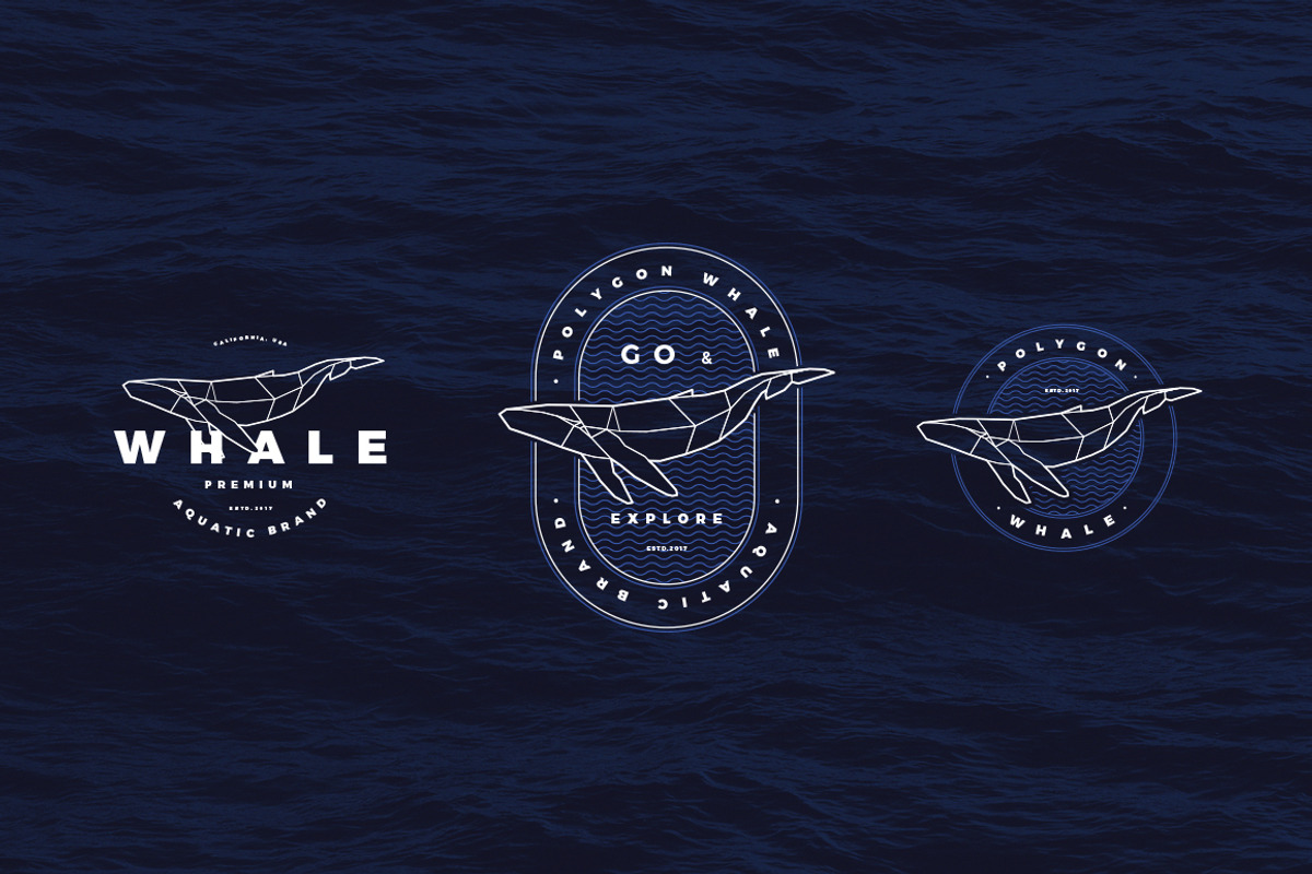 Polygonal Whale Logo Set, a Branding & Logo Template by blauananas (Photo 6 of 9)