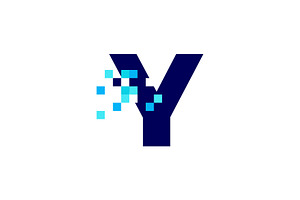 y letter pixel mark digital 8 bit, a Branding & Logo Template by VASTARD STUDIO