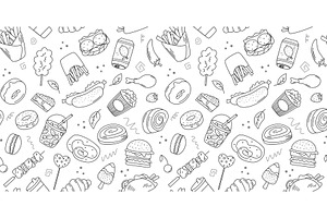 Simple hand drawn street food, a Food Illustration by Tati_Kli