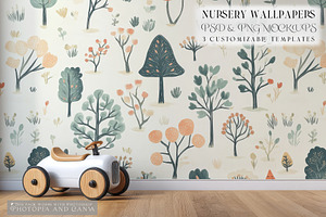 Nursery Wallpaper PNG & PSD Mockups, a Product Mockup by mock-ups