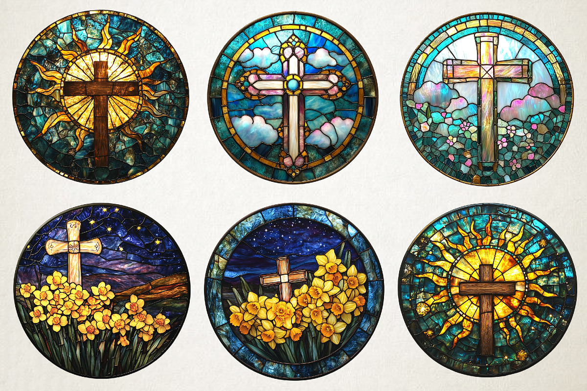 Easter Cross Stained Glass Clipart, an Illustration by RobertsArt (Photo 4 of 5)