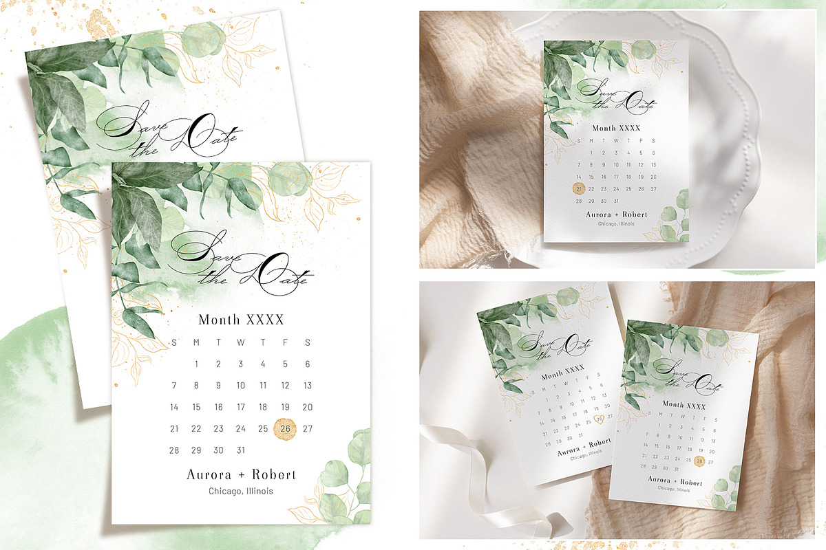 Save the Date Template Calendar Wedd, an Invitation Template by PawGraphic (Photo 2 of 10)