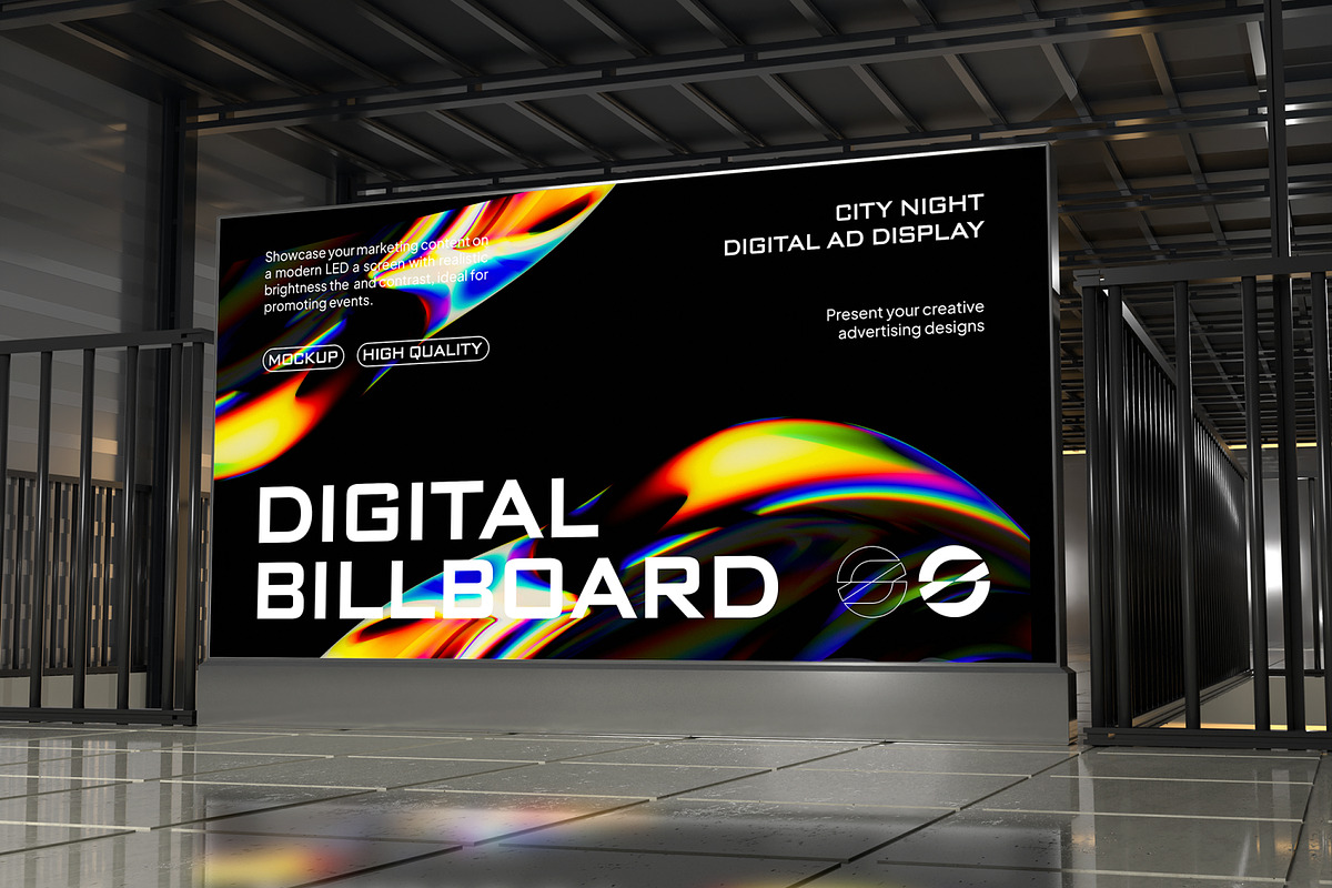 Digital Billboard Mockup, an Advertising Mockup by Unerispace (Photo 2 of 4)
