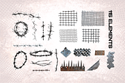 METALLIC GRUNGE ELEMENTS, an Object Graphic by BeNone Designs (Thumbnail 2 of 5)
