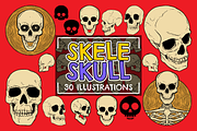 Skele Skull Vector Pack, an Illustration by Vectory by BSC (Thumbnail 1 of 3)