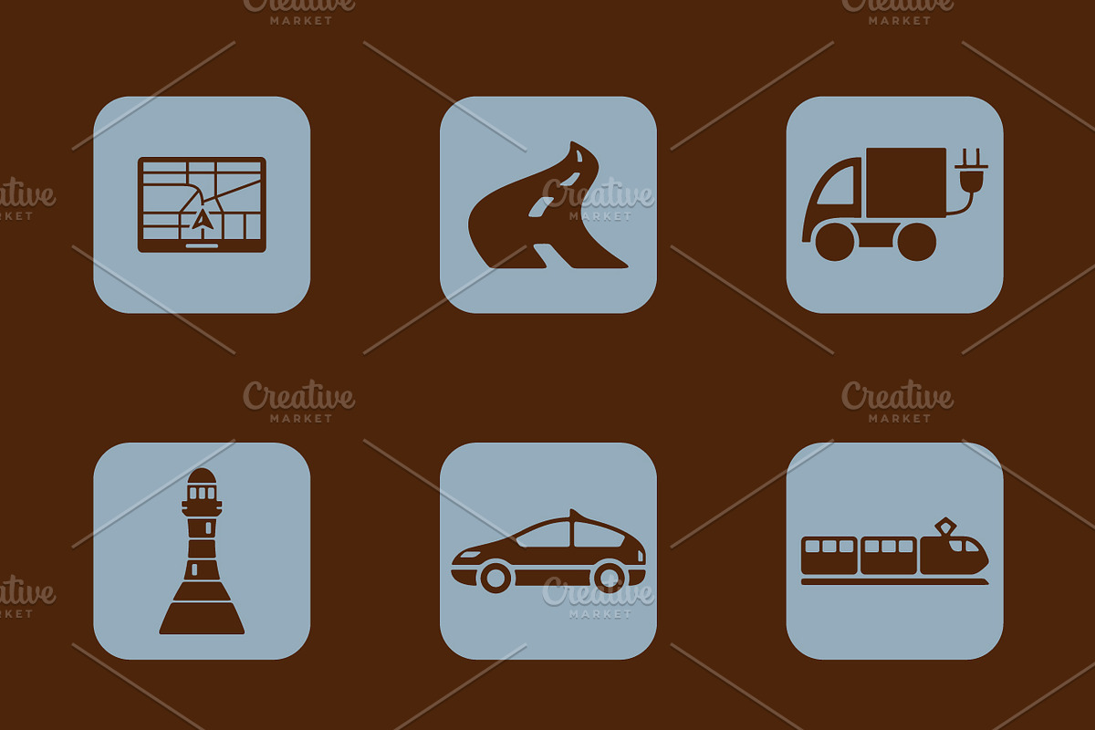 42 TRANSPORT simple icons, an Icon by Palau (Photo 5 of 5)