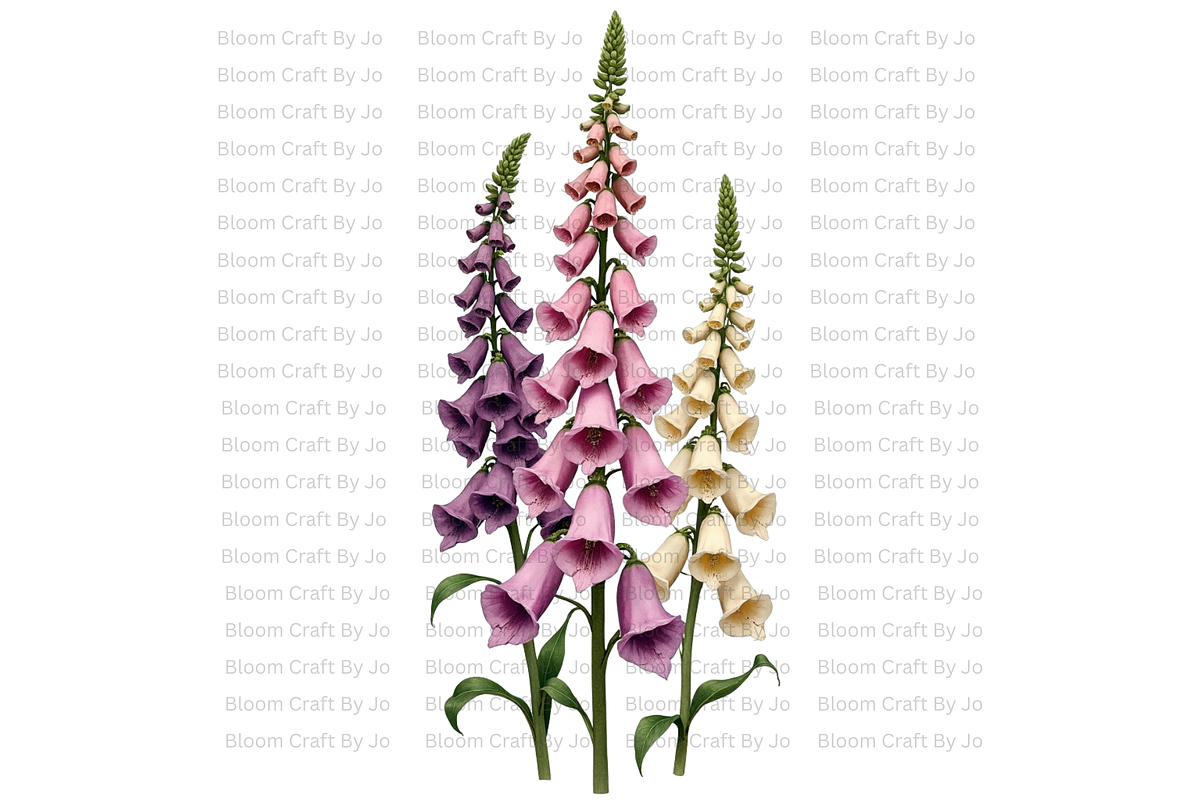 Foxgloves Stems and Flowers, a Decorative Illustration by Bloom Craft Creations (Photo 1 of 11)