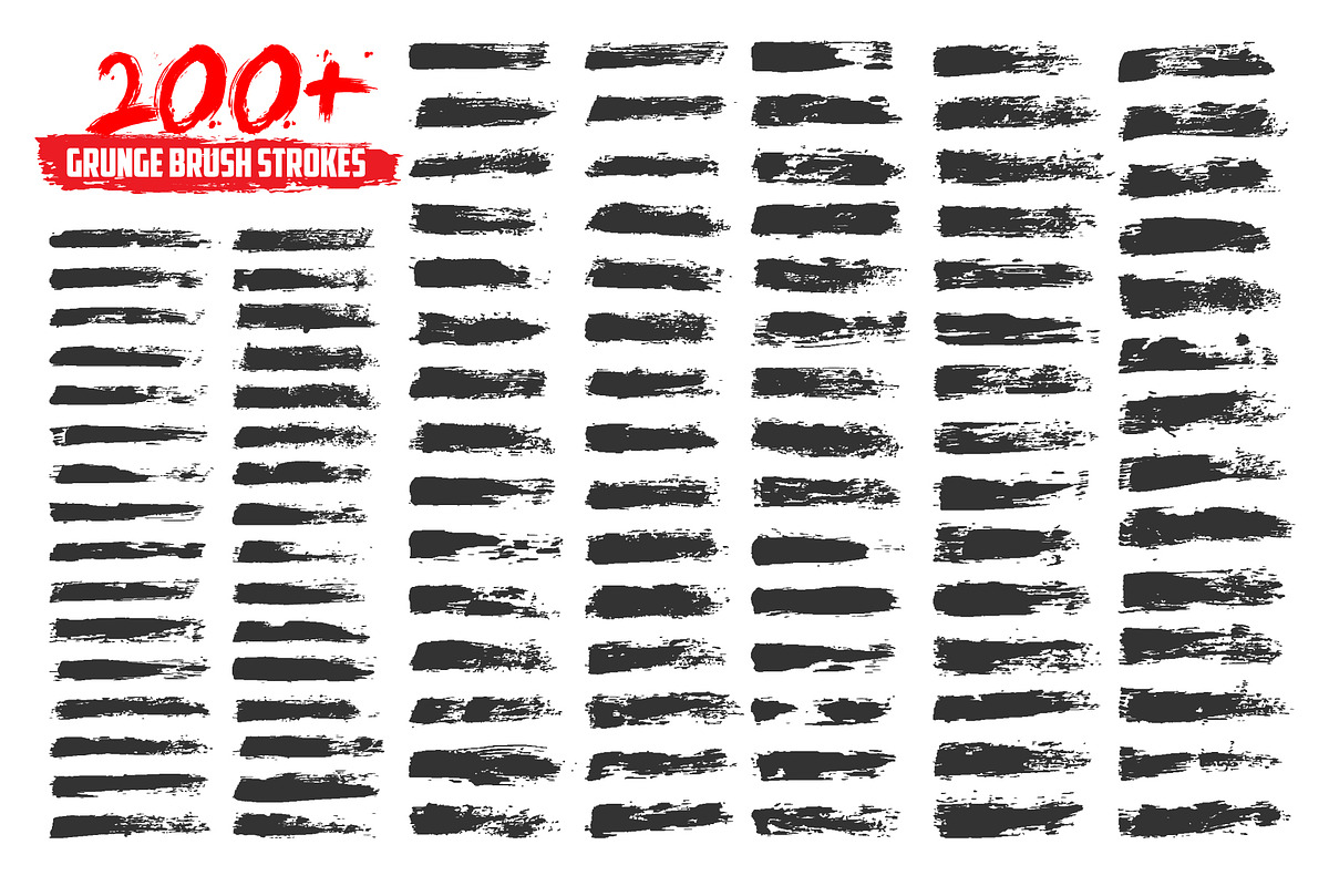 Set of Vector grunge brush strokes, a Brush Add-On by Warm Snow (Photo 1 of 6)