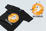 Spooky Halloween Ghost with Bats, a Graphic by Vector Stall (Thumbnail 1 of 4)