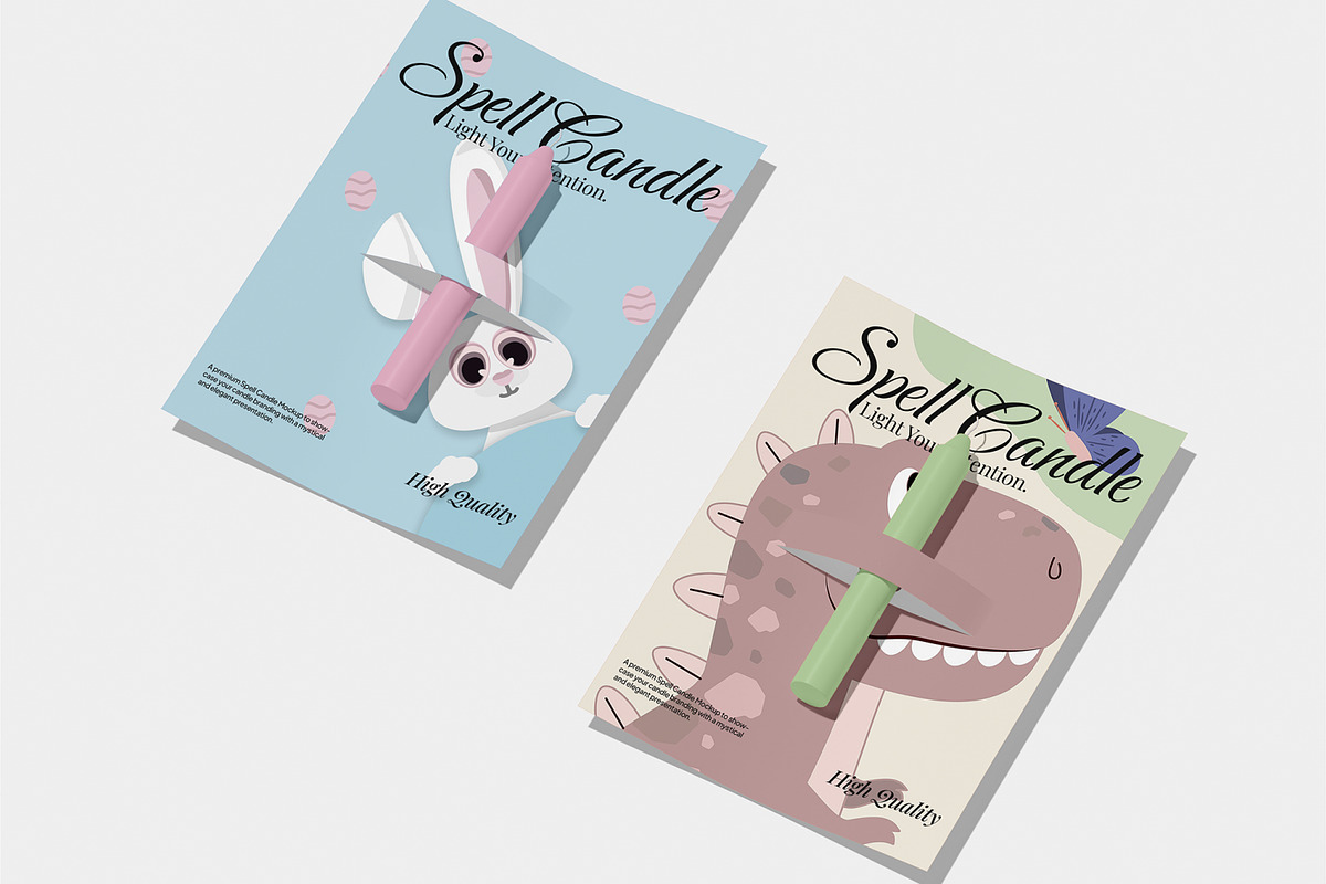Spell Candle Mockup, a Packaging Mockup by Permadi Creative (Photo 2 of 5)
