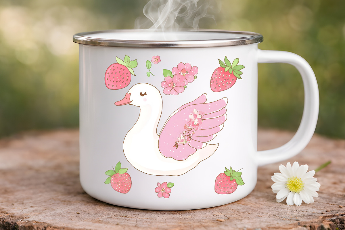 Strawberry Coquette Goose Clipart, an Illustration by Digital Artistic99 (Photo 7 of 8)