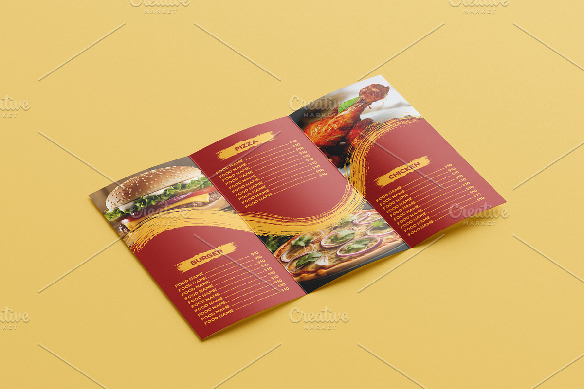 Modern Restaurant Trifold Food Menu, a Brochure Template by Salman Shop (Photo 2 of 2)
