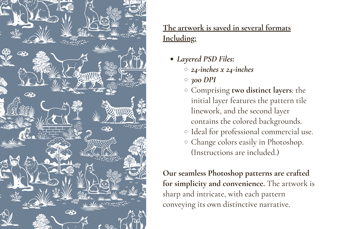 Cat Toile Illustrated Pattern, a Background Graphic by Hughes Studio (Photo 5 of 8)