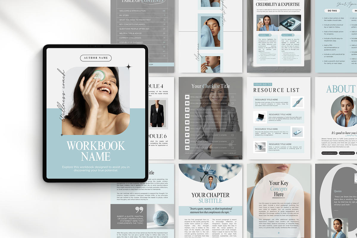 Wellness Coach Ebook Template Blue, a Magazine Template by DigiPax (Photo 6 of 11)