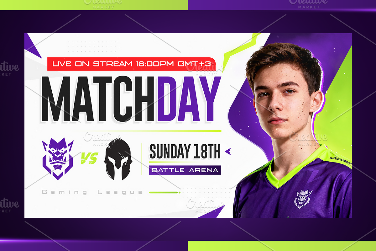 Esports YouTube Thumbnail Pack, a Social Media Template by OnurDemircan (Photo 5 of 6)