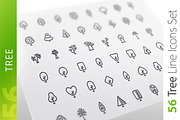 Tree Line Icons Set, an Outline Icon by Voysla's Shop (Thumbnail 1 of 4)