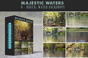 Majestic waters - 6 Digital Backdrop, an Object Graphic by DareToDream (Thumbnail 1 of 4)